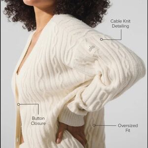 ALO YOGA winter bliss ivory cardigan XS